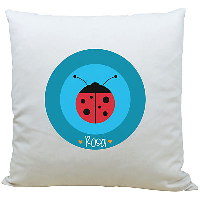 A Piece Of Personalised Ladybird Cushion, Blue A Piece Of Personalised Ladybird Cushion, Blue